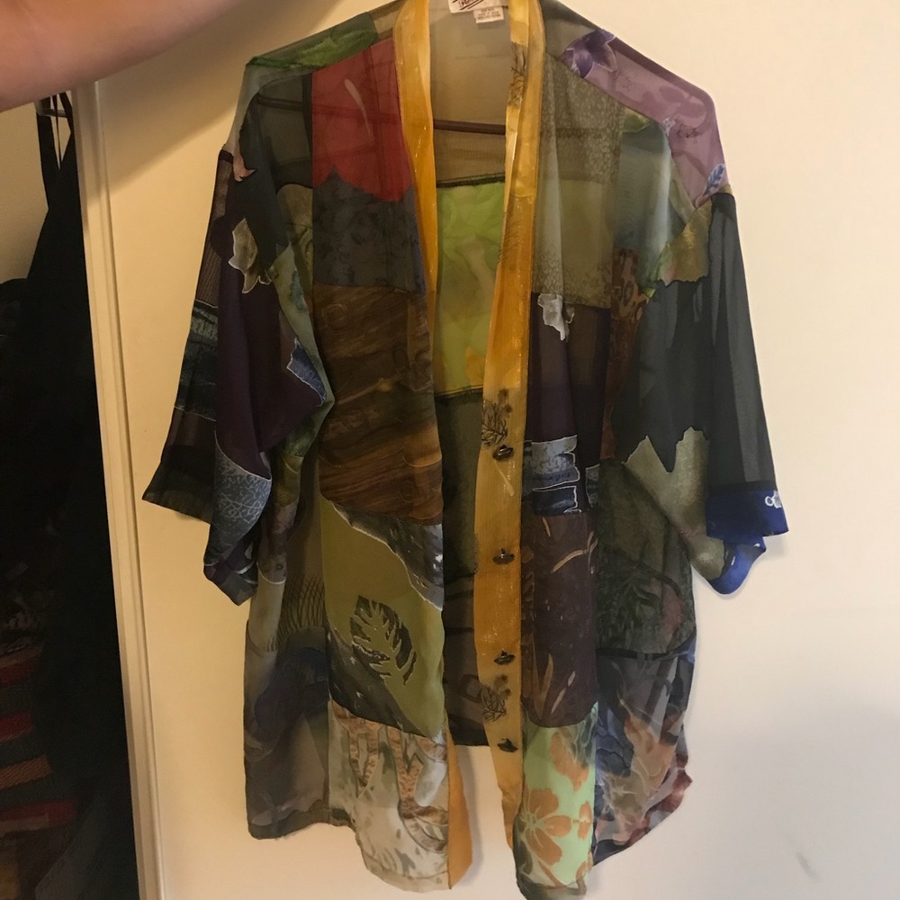 Multi Colored sheer blouse